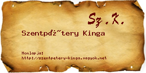 Szentpétery Kinga névjegykártya