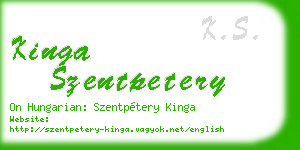kinga szentpetery business card